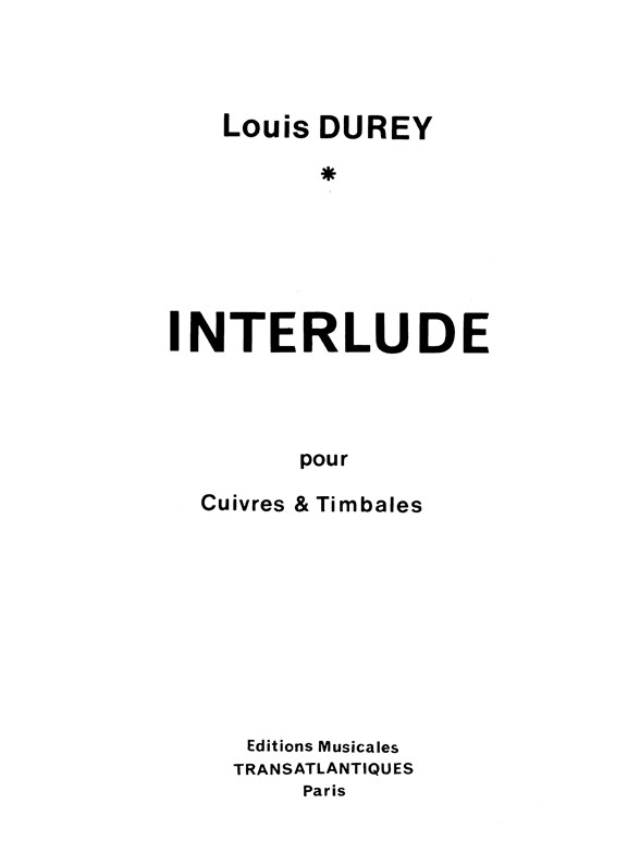 Louis Durey: Interlude Op.112