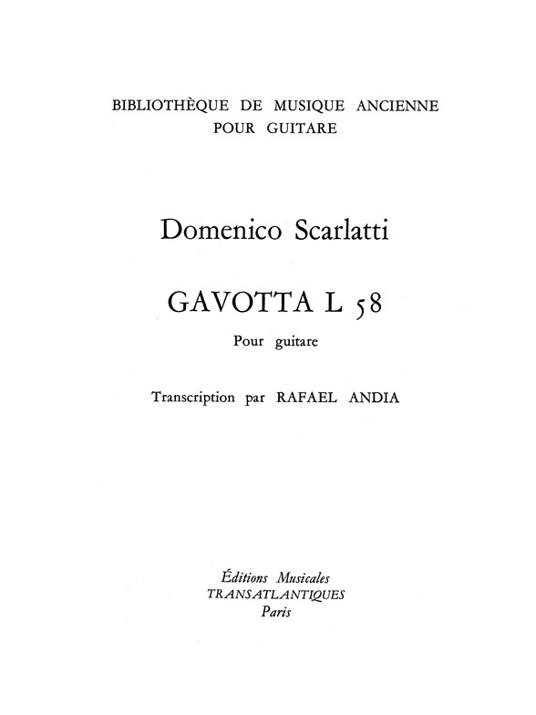 Domenico Scarlatti: Gavotta L58