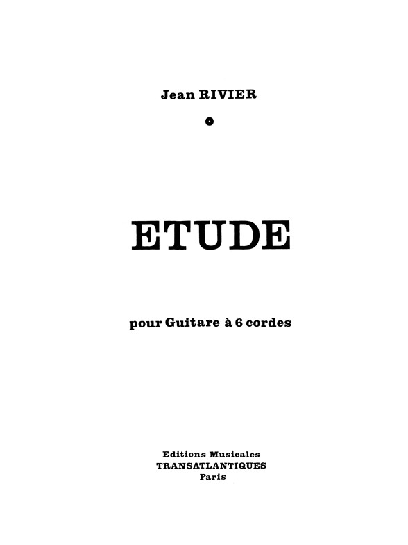 Jean Rivier: Etude