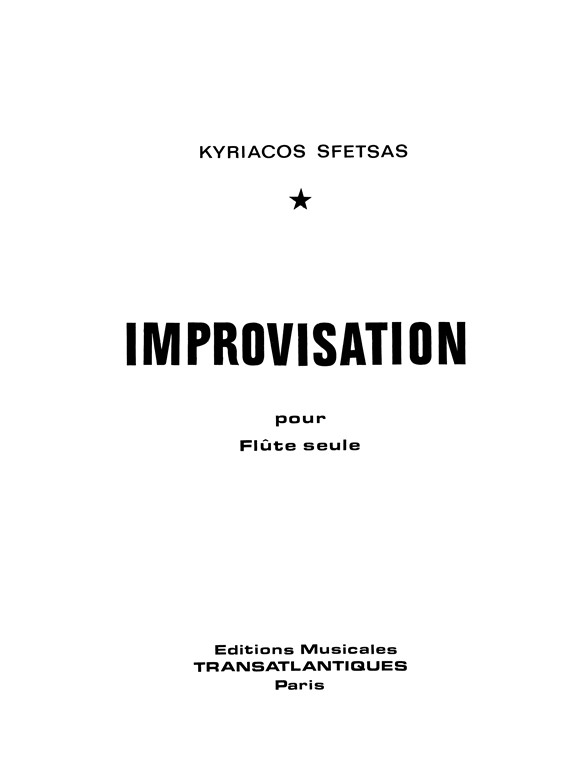 Kyriacos Sfetsas: Improvisation