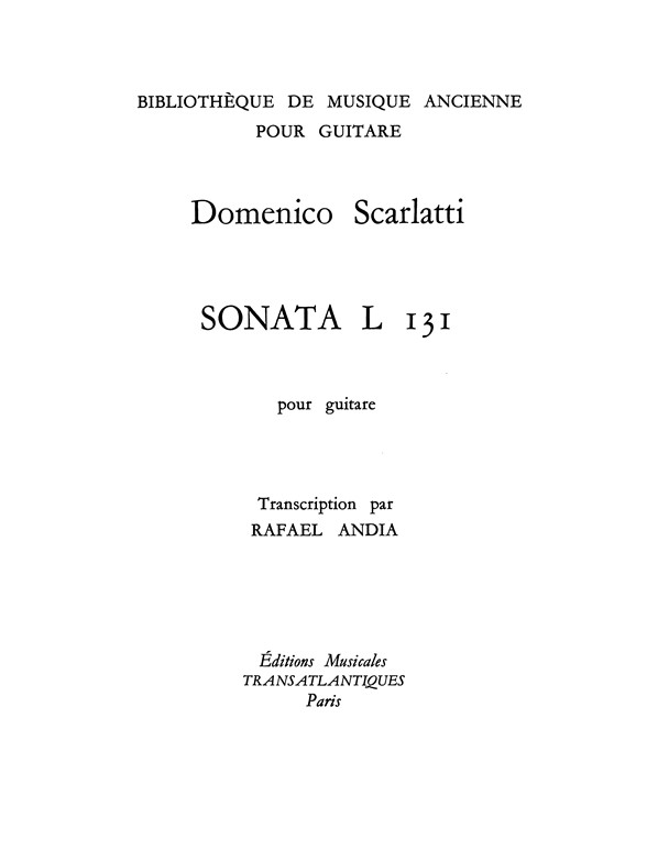 Domenico Scarlatti: Sonata L131