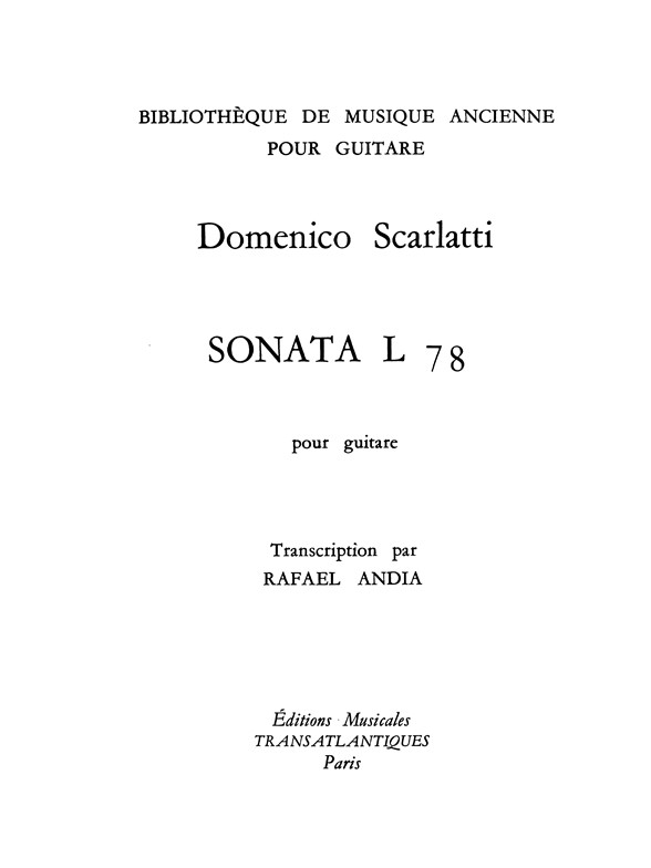 Domenico Scarlatti: Sonata L 78