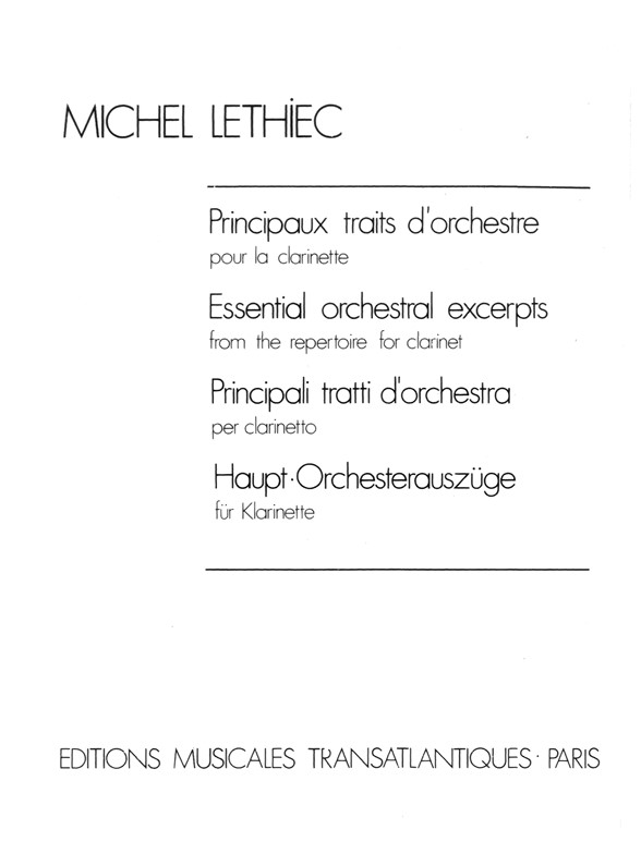 Michel Lethiec: Principaux Traits D'Orchestre
