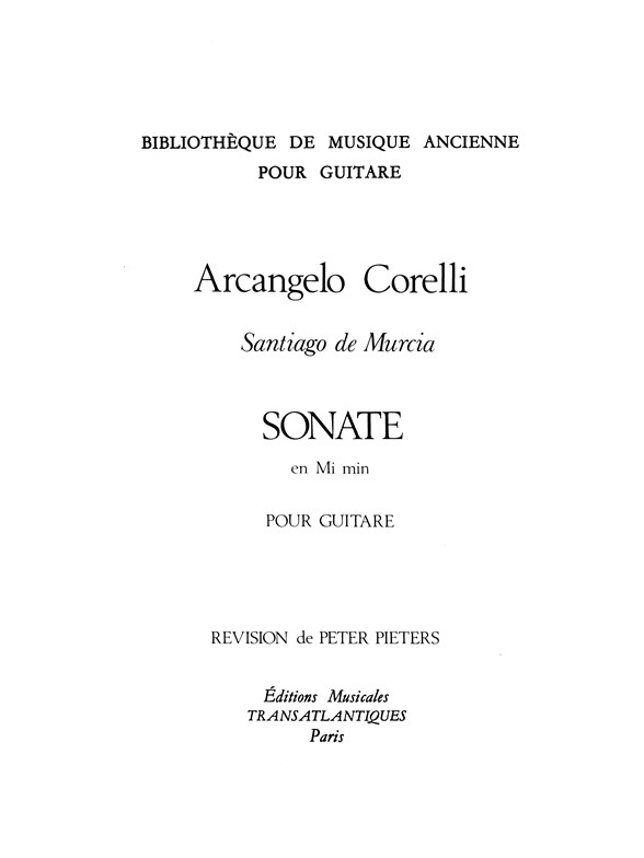 Archangelo Corelli: Sonate En Mi Majeur