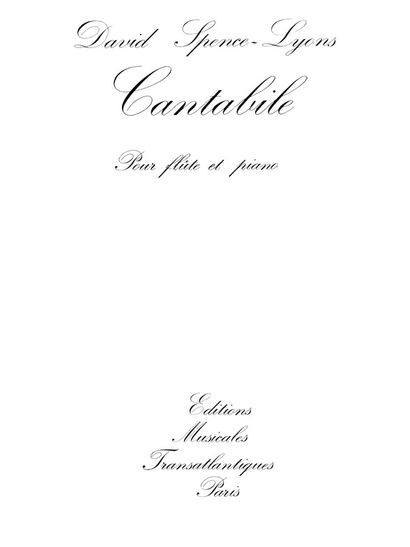David Spence-Lyons: Cantabile