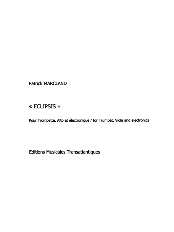 Patrick Marcland: Eclipsis (inc. CD)