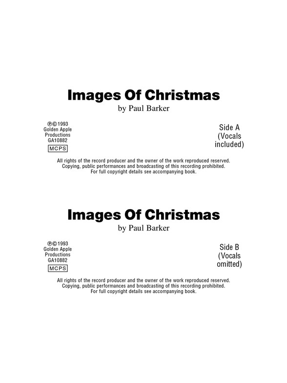 Paul Barker: Images Of Christmas (Cassette)