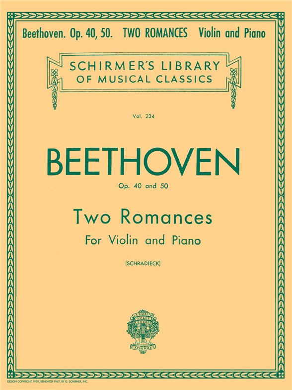 Beethoven: Op. 40 and 50 Two Romances (Violin And Piano)
