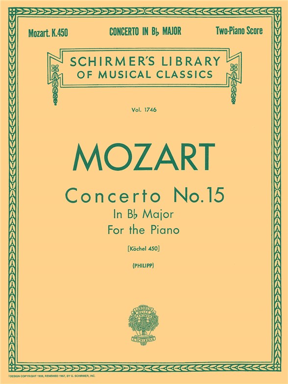 W.A. Mozart: Piano Concerto No.15 In B Flat K.450 (2 Piano Score)