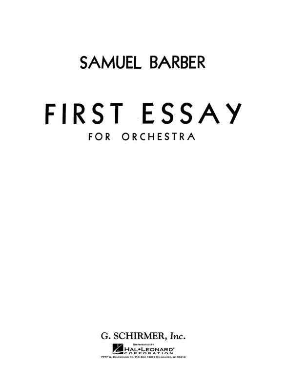 Samuel Barber: First Essay For Orchestra Op.12 (Study Score)
