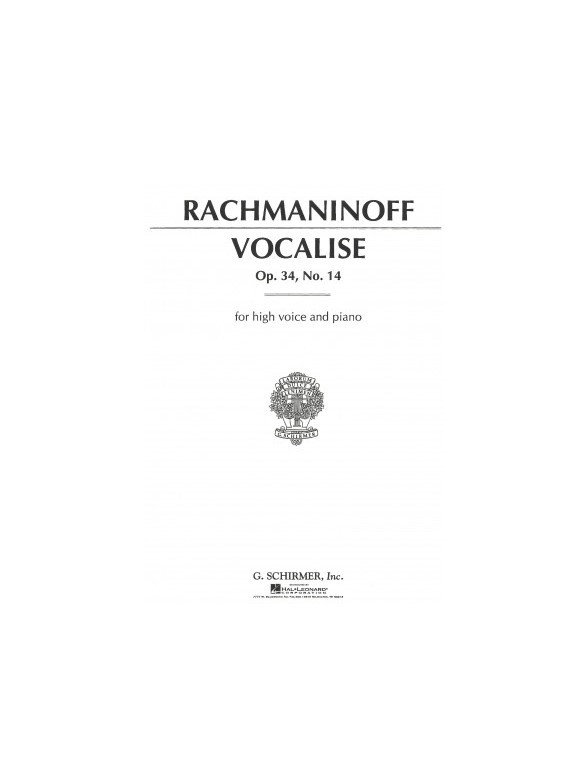 Sergei Rachmaninov: Vocalise (Op.34 No.14) - High Voice