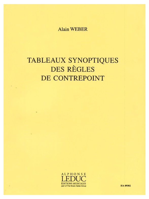 Weber A. Tableaux Synoptiques Des Regles De Contrepoint Book