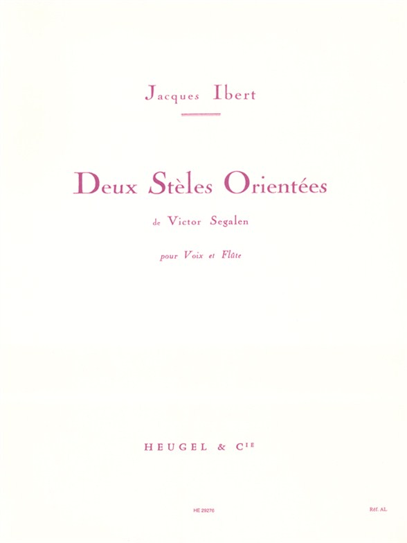 Jacques Ibert: 2 Stèles orientées (med) (Voice & 1 Instrument)
