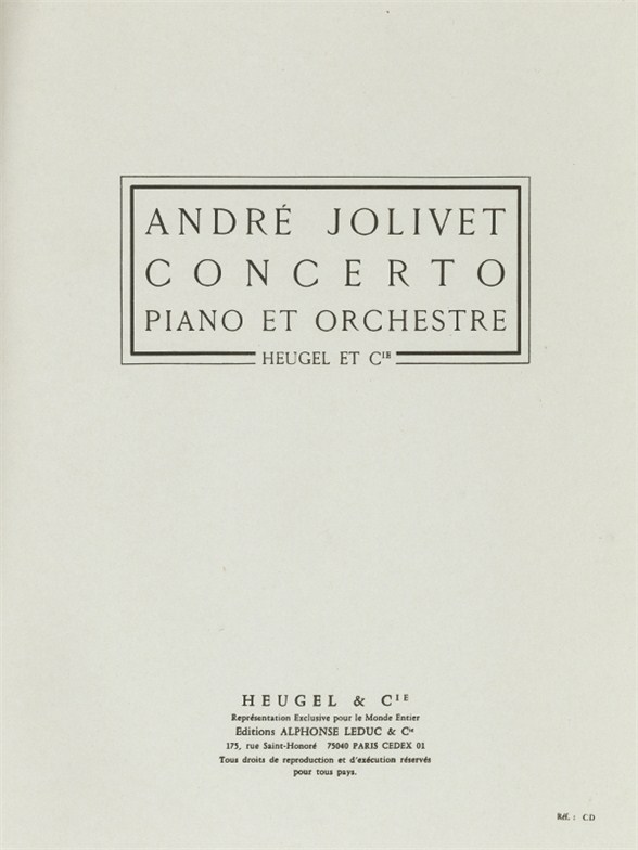 André Jolivet: Concerto (Pianos 2)