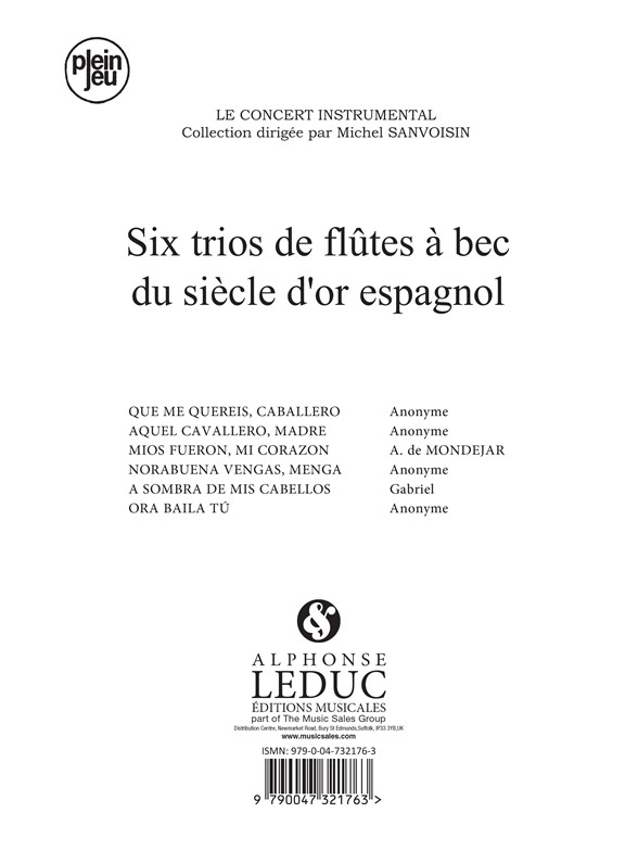 Anon.: 6 Trios du Siècle d'Or espagnol (Recorders 3)