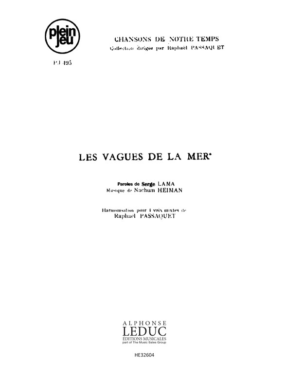 Lama Heiman Chansons De Notre Temps Pj495 Les Vagues De La Mer 4 Part
