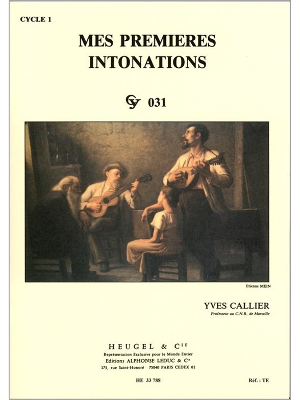 Callier Mes Premieres Intonations Cycle 1 Cy031 Book