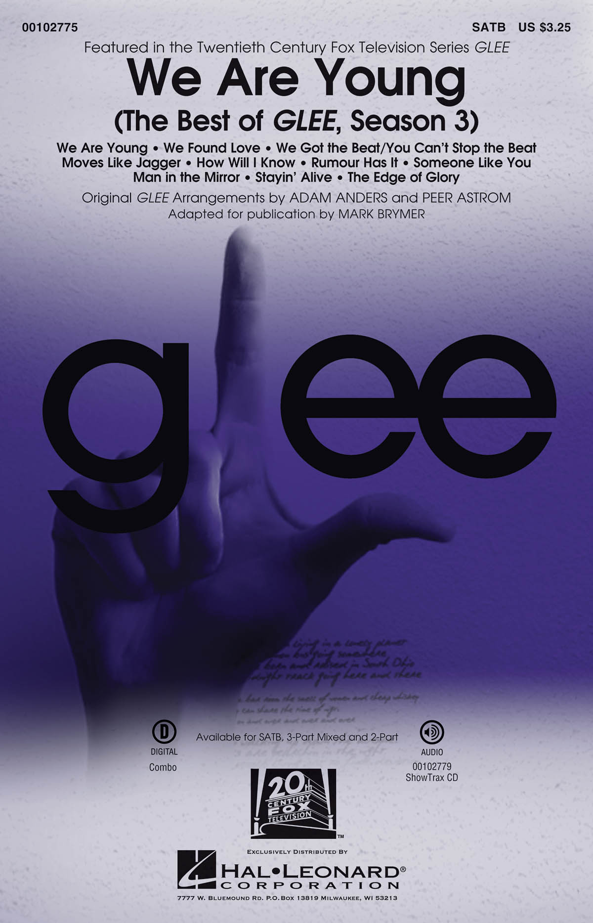 We Are Young Best Glee Season 3 (Brymer/Anders/Astrom) Satb Choral
