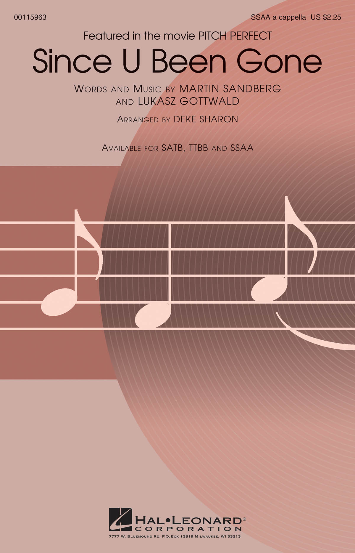 Gottwald/Sandberg Since U Been Gone (Sharon) Ssaa A Cappella Choral