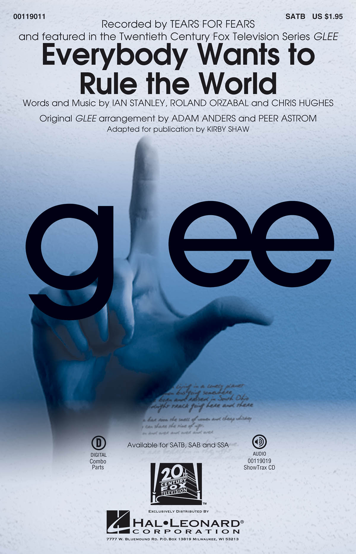 Tears For Fears Everybody Wants To Rule The World (Shaw) Satb Choral