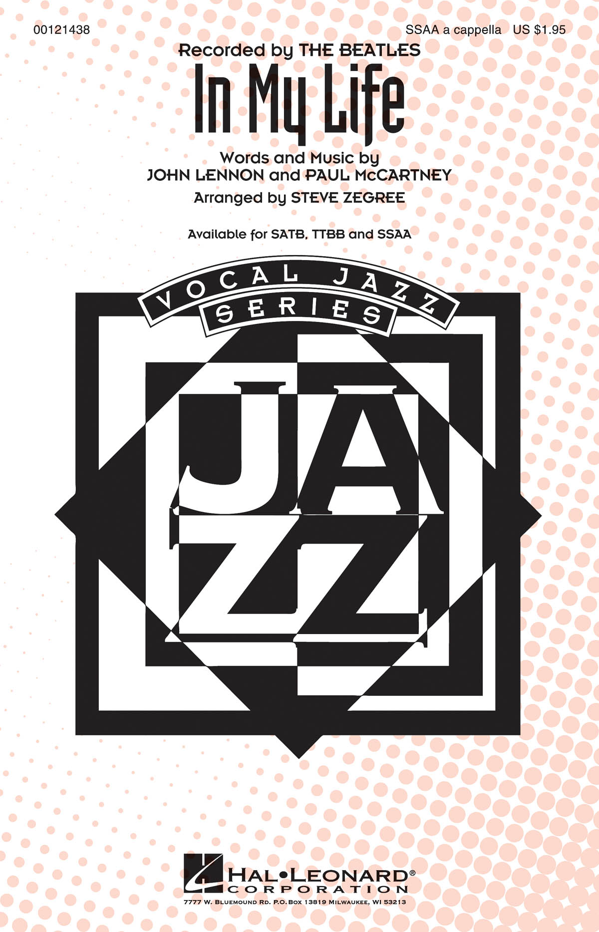 The Beatles In My Life (Arr Zegree Steve) Ssaa A Cappella Choral