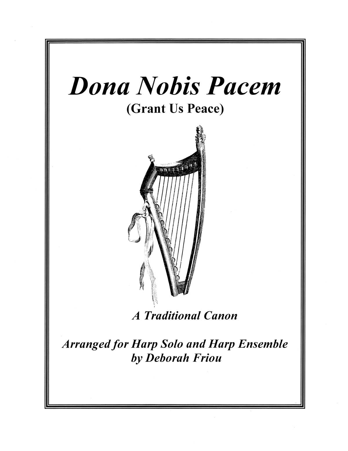 Dona Nobis Pacem Harp Solo/Ensemble (Arr Firou Deborah) Harp Bk