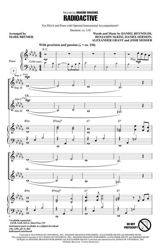 Radioactive (Brymer) Ssaa Chor