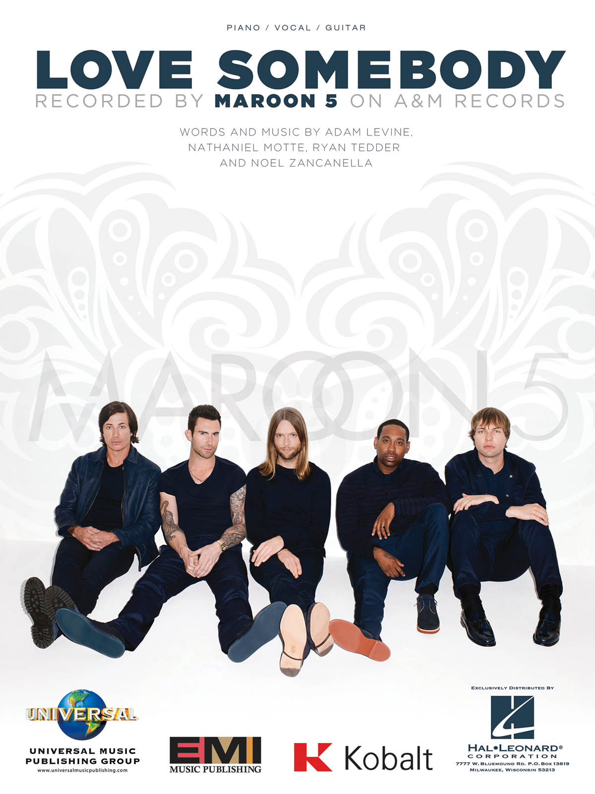 Maroon 5 Love Somebody Piano Vocal Guitar Sheet