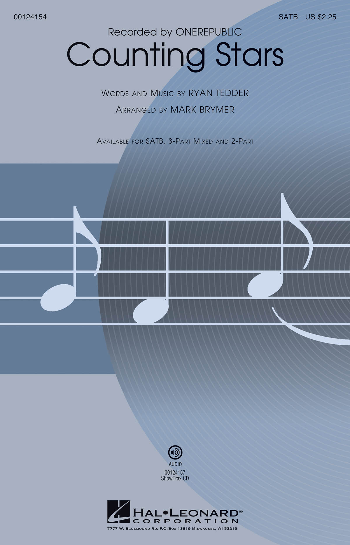 Onerepublic/Tedder Ryan Counting Stars (Arr Brymer Mark) Satb Choral