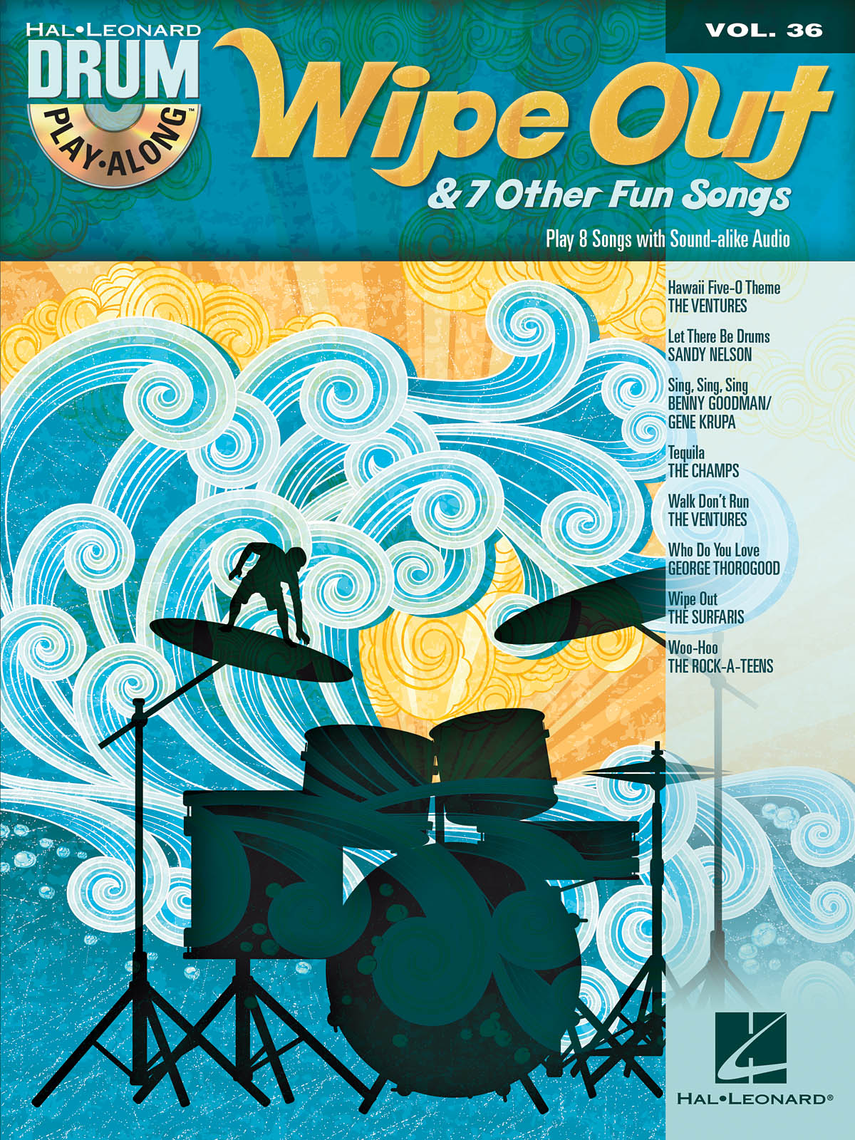 Drum Play Along Volume 36 Wipe Out & 7 Other Fun Songs Drums Bk/Cd