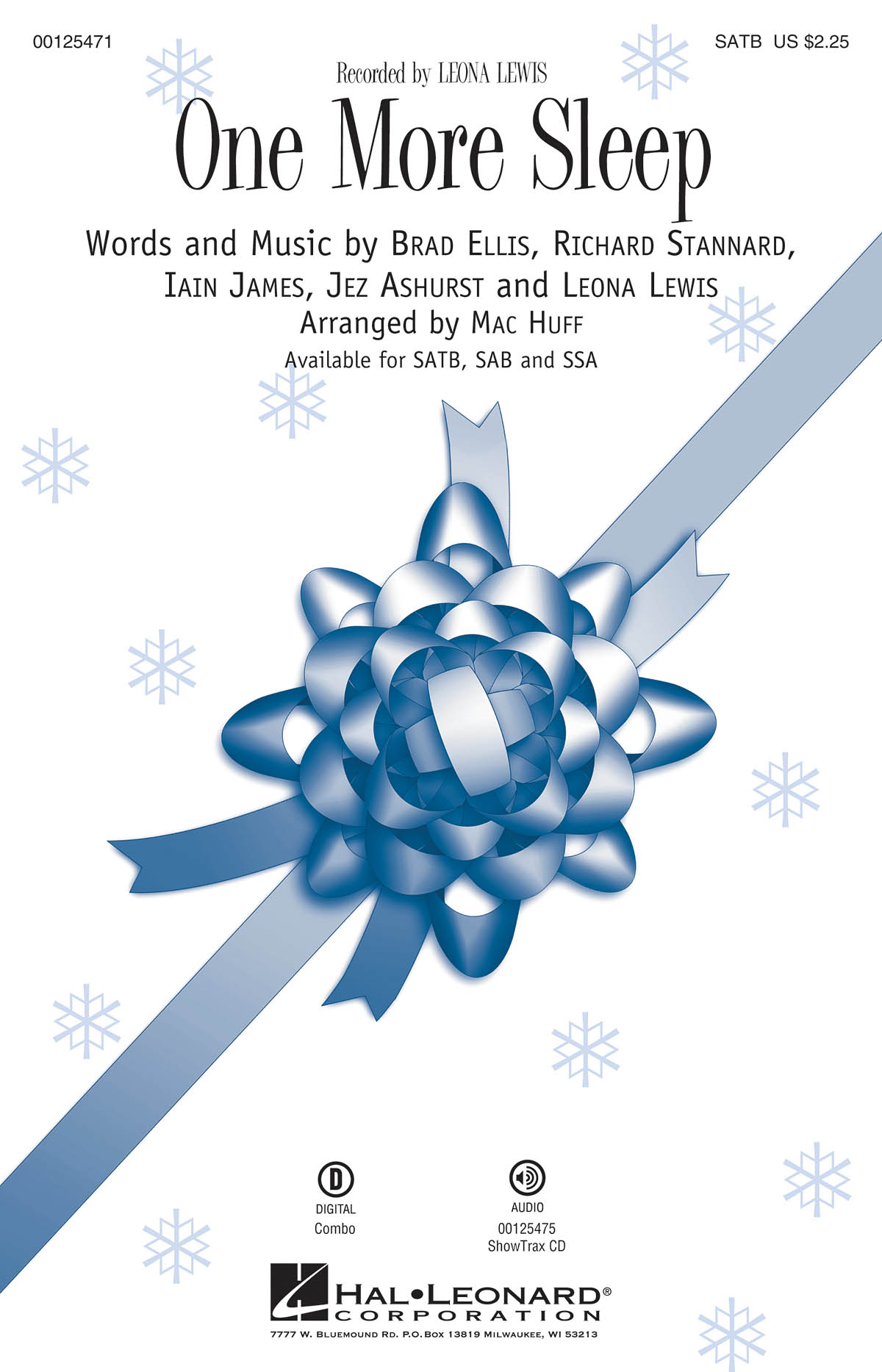 Lewis Leona One More Sleep (Arr Huff Mac) Satb Choral
