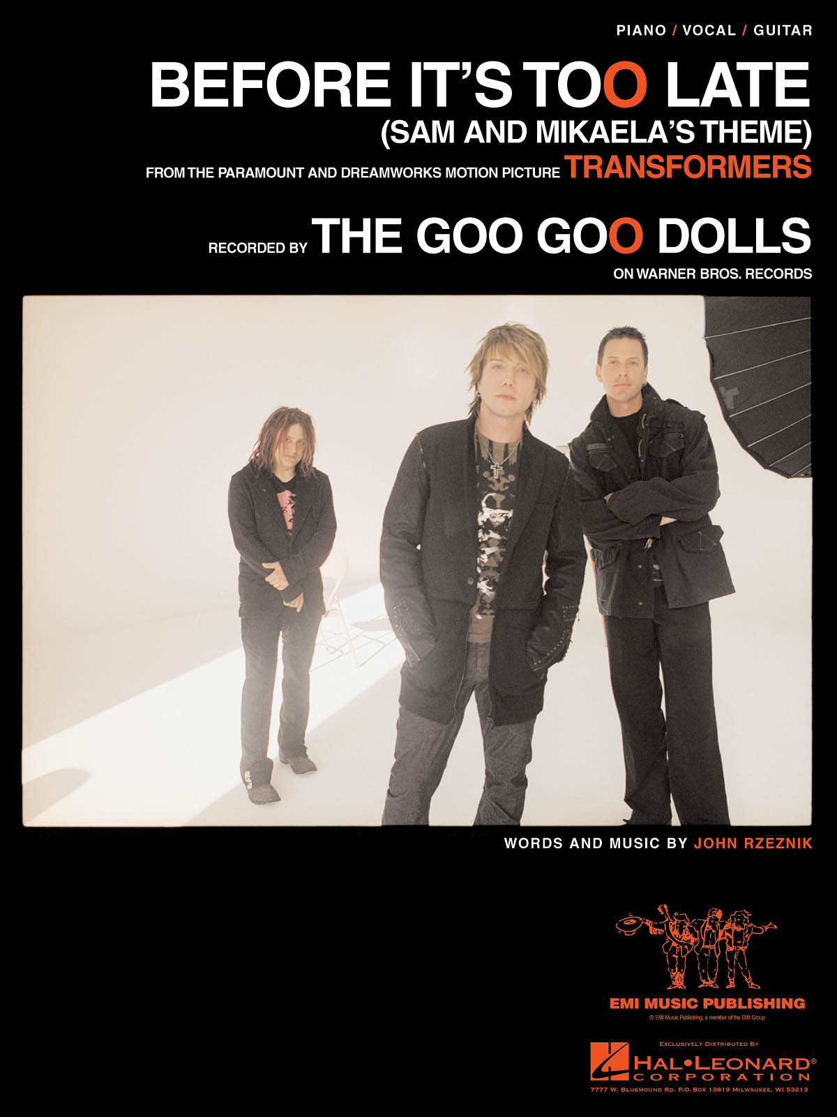 THE GOO GOO DOLLS BEFORE IT'S TOO LATE SAM & MIKAELA'S THEME PVG SHEET