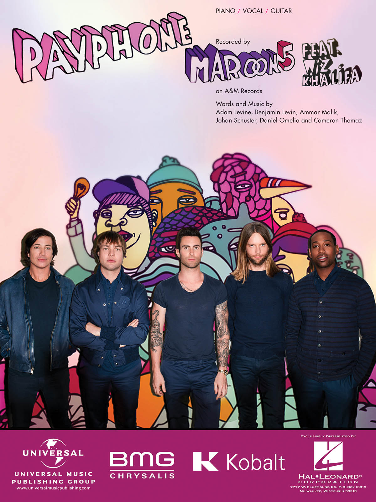 MAROON 5/KHALIFA WIZ PAYPHONE PIANO VOCAL GUITAR SHEET