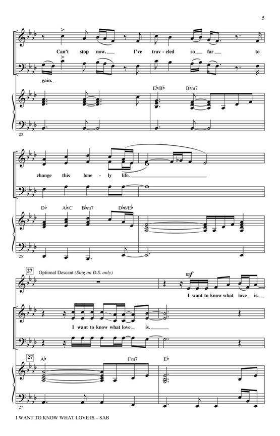 JONES MICK I WANT TO KNOW WHAT LOVE IS (SHAW KIRBY) SAB CHORAL