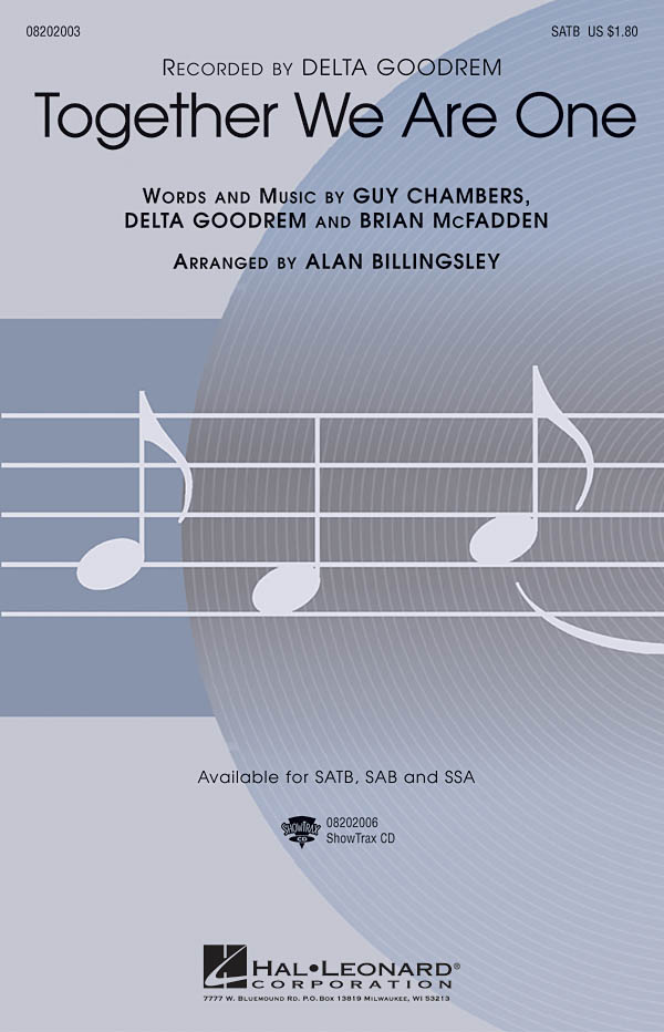 Mcfadden/Goodrem Together We Are One (Billingsley Alan) Satb Choral