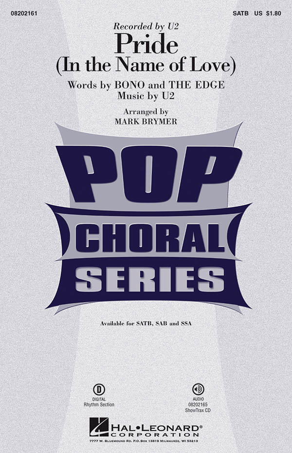 U2 PRIDE IN THE NAME OF LOVE (ARR BRYMER MARK) SATB CHORAL