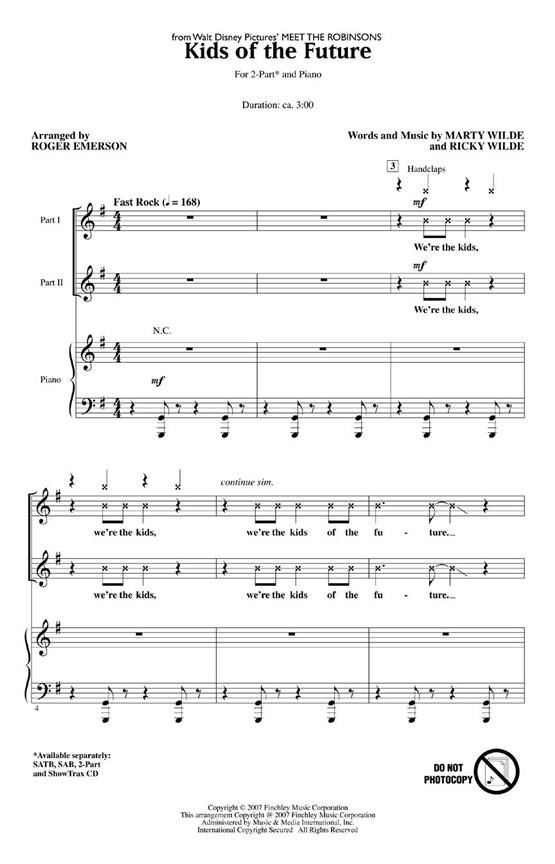 JONAS BROTHERS KIDS OF THE FUTURE (EMERSON ROGER) 2 PART CHORAL