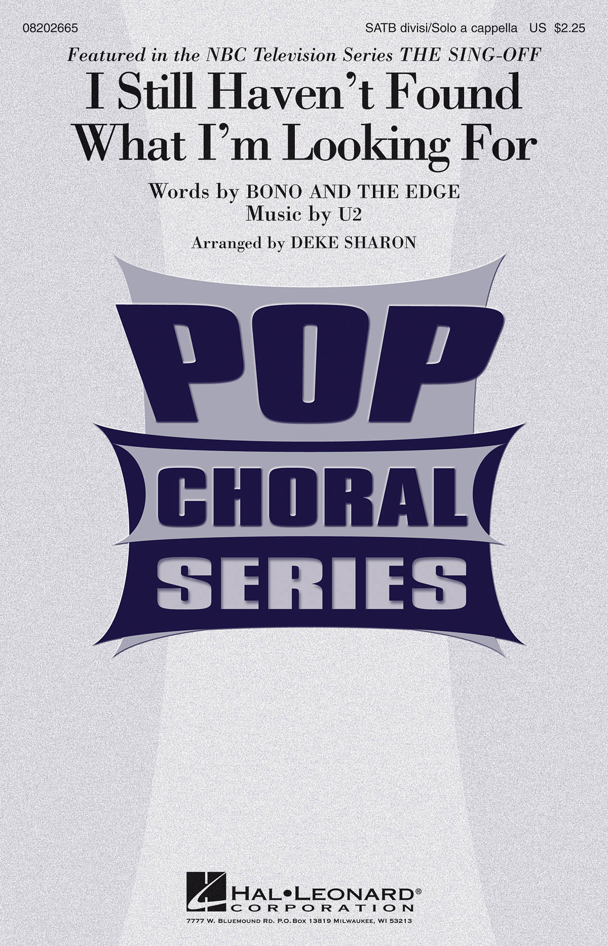 U2 I STILL HAVEN'T FOUND WHAT I'M LOOKING FOR (SHARON) SATB DV A CAPP