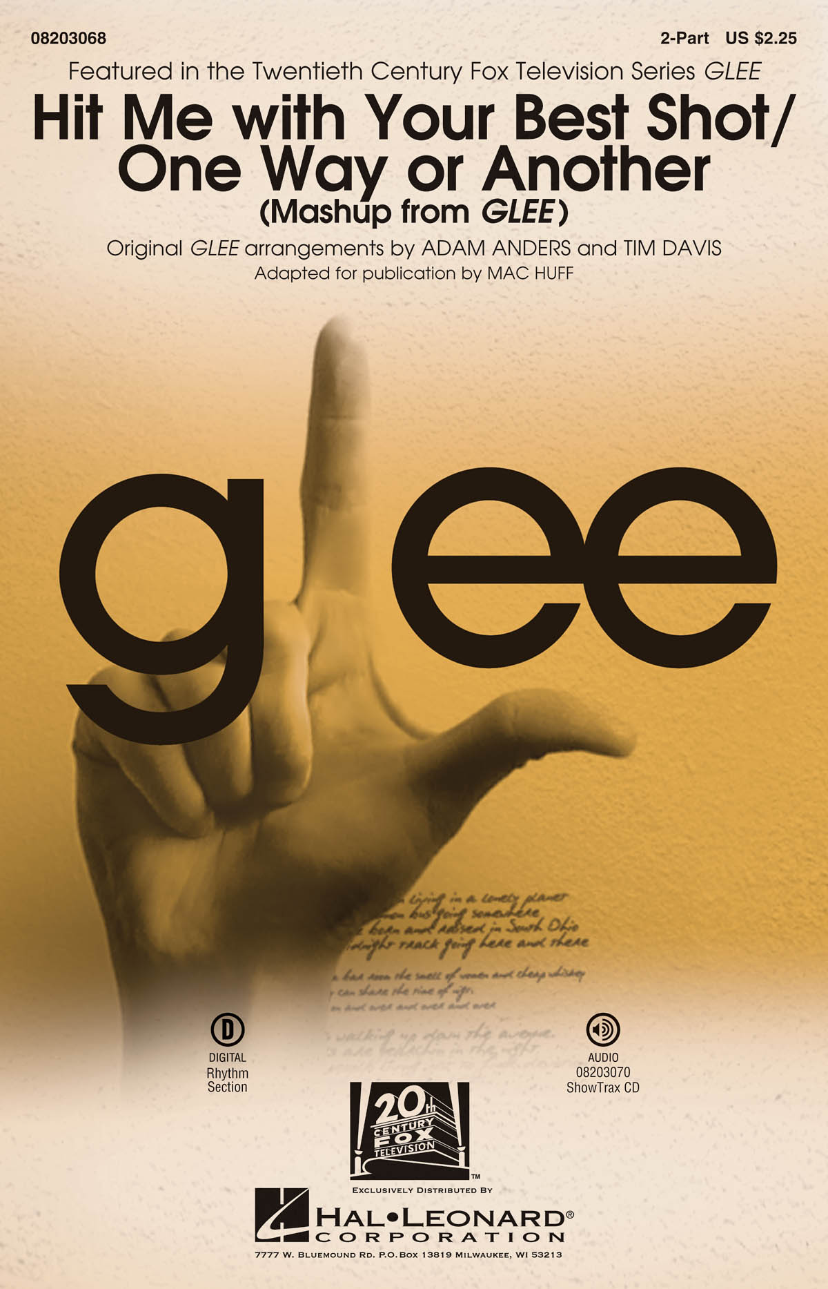 HIT ME WITH YOUR BEST SHOT/ONE WAY OR ANOTHER FRM GLEE (HUFF) 2PT CHOR