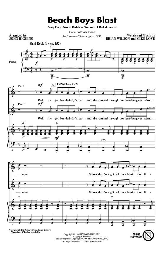 The Beach Boys Blast (Higgins John) 2 Part Choral