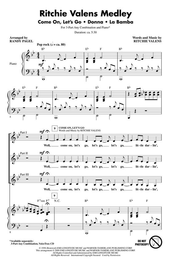 Valens Ritchie Ritchie Valens Medley (Arr Pagel Randy) Voicetrax Cd