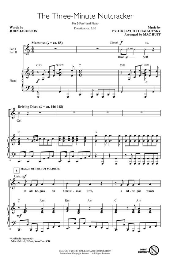 TCHAIKOVSKY THE THREE-MINUTE NUTCRACKER (ARR HUFF MAC) 2 PART CHORAL