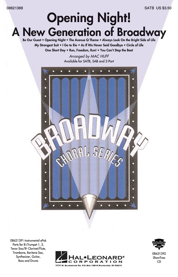 Opening Night A New Generation Of Broadway (Arr Huff Mac) Satb Choral