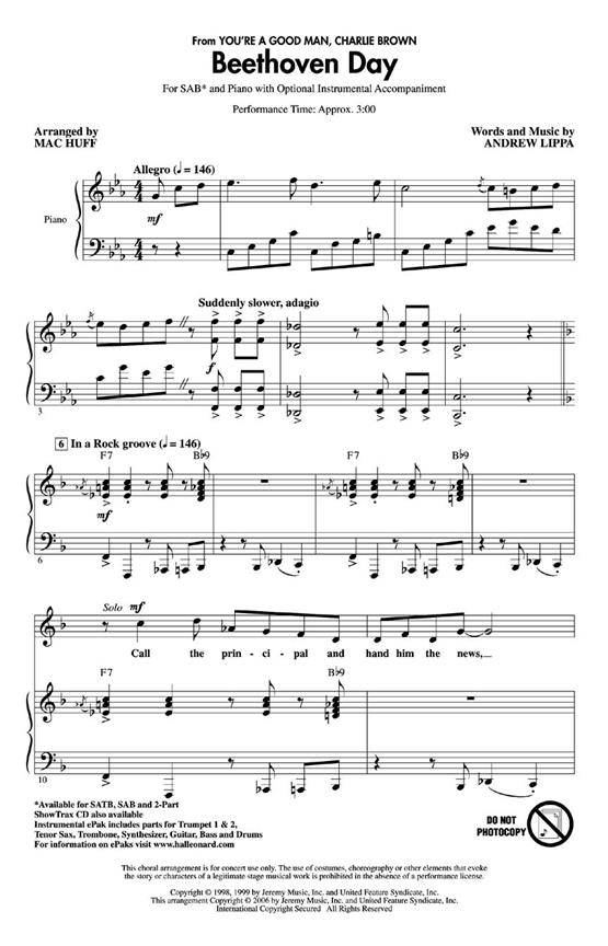 BEETHOVEN DAY (ARR HUFF MAC) SAB CHORAL
