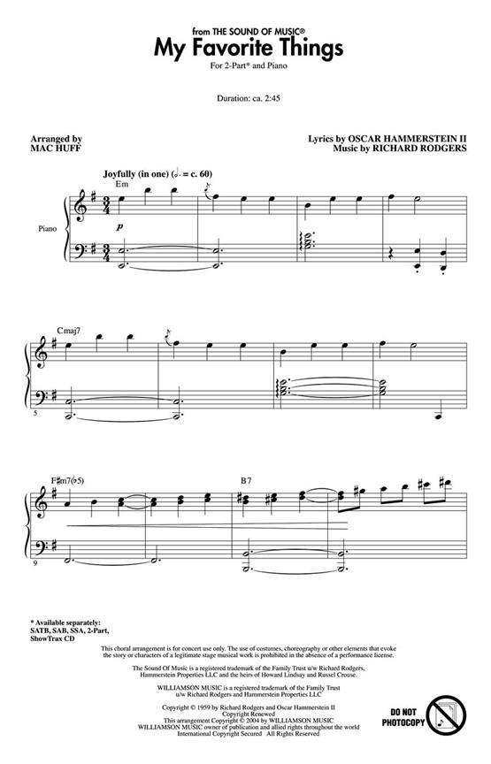 RODGERS & HAMMERSTEIN MY FAVORITE THINGS (SOUND OF MUSIC) 2PT CHORAL