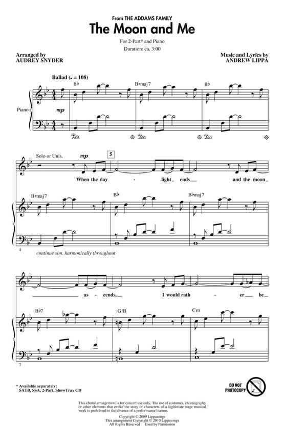 LIPPA ANDREW THE MOON AND ME (SNYDER AUDREY) 2 PART CHORAL