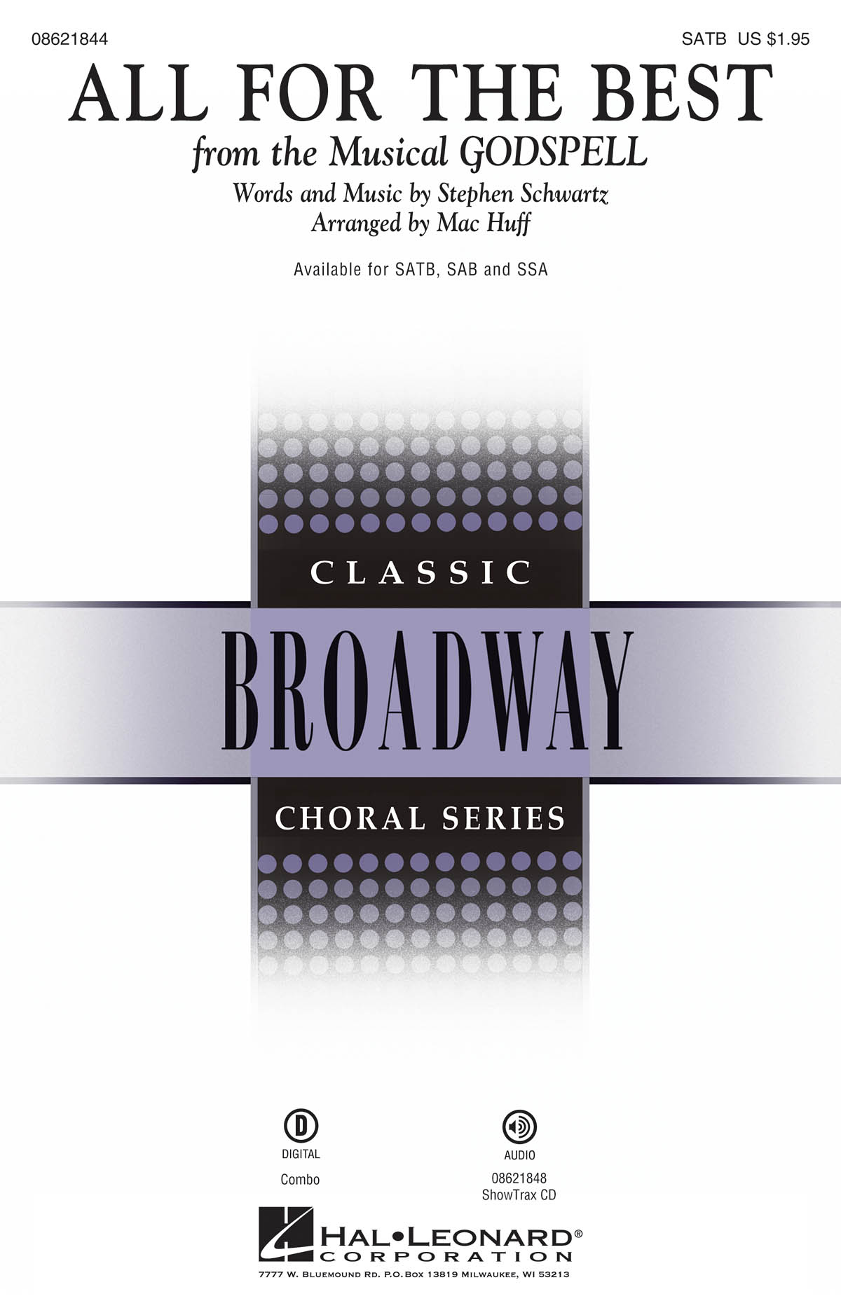Schwartz Stephen All For The Best From Godspell (Huff Mac) Satb Choral