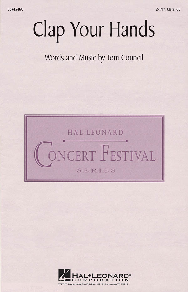 COUNCIL TOM CLAP YOUR HANDS 2 PART CHORAL