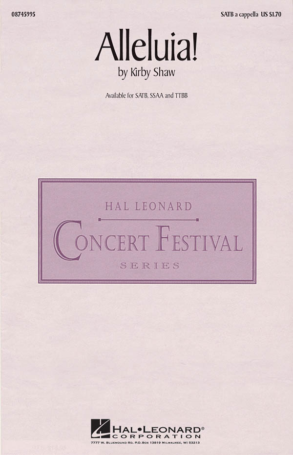 Shaw Kirby Alleluia Satb A Cappella Choral