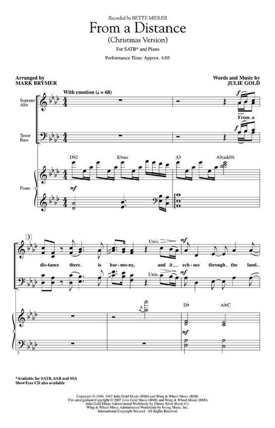 Gold Julie From A Distance Christmas Version (Brymer Mark) Showtrax Cd
